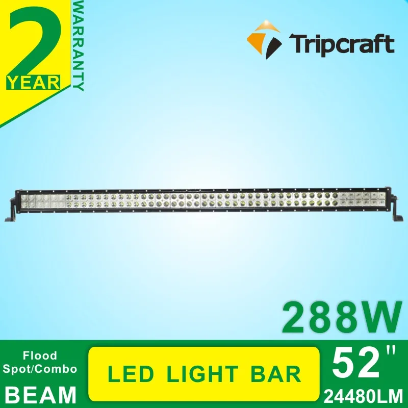 

Tripcraft Double LEDs 288W 52inch LED Work Light Bar 12V Cree chip Offroad Driving LED Lamp for toyota Truck SUV ATV Combo Beam