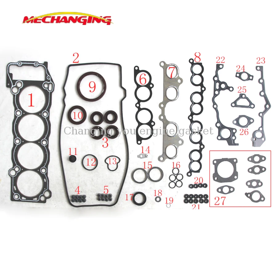 

customized LOGO FOR TOYOTA HILUX II HIACE 4 RUNNER 2.7L 3RZFE 3RZ Full Set Engine Gasket ENGINE SHIM 04111-75221