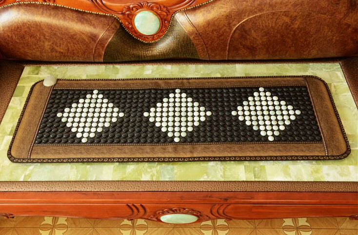 

2019 free shipping Healthy&Comfortable Thermal Jade Mas sage Seat Cushion Jade Thermal Cushion free gift eye cover 50*150CM