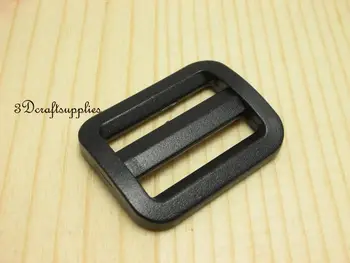 

strap adjuster rectangle sliders plastic black 25 mm 1 inch 20 pcs E11