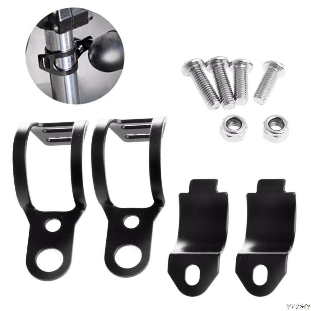 2Pcs Black Fork Ear Clamp Motorcycle Turn Signal Light Mount Brackets Holder For 30-45mm Front | Автомобили и мотоциклы