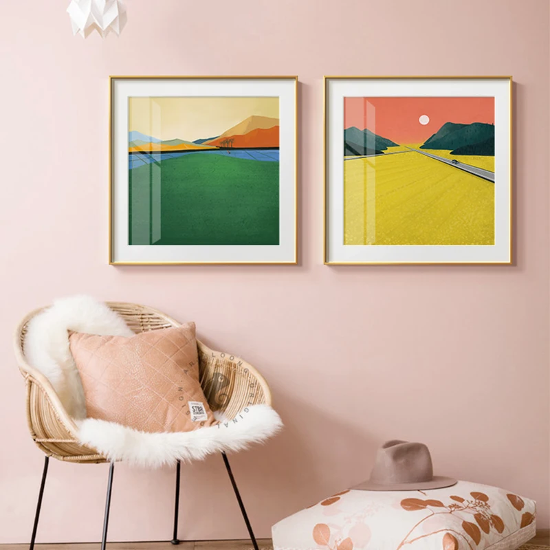 Abstract Landscape Canvas Poster Modern Mountain Painting Print Scandinavian Wall Art Picture For Living Room Nordic Home Decor