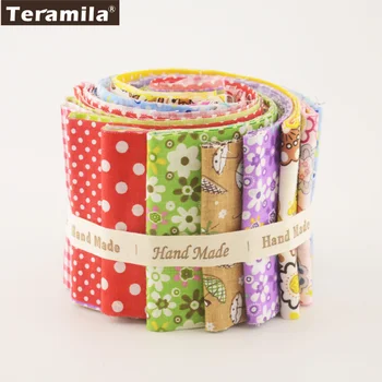 

2017 News100% Cotton Plain 77PCS/ Lot 9CMx50CM TERAMILA Jelly Rolls Fabric Strips Sewing Tissue Patchwork Dolls DIY Crafts