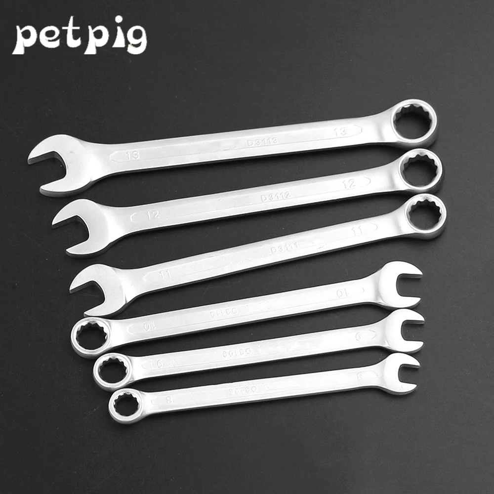 

Petpig 6-17mm Key Set Wrenchs High Carbon Steel Spanners Portable Wrench Hand Tools Wood Tools Keys for Car Repair Plumbing Tool