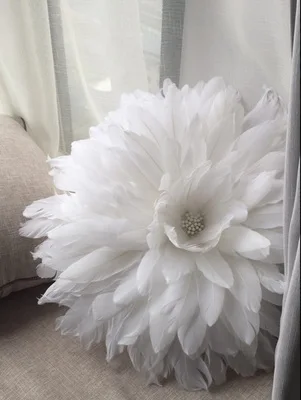 Muzzi  Feather Around Cushion Pillow Cushion With Filling Diamond Button  Seat Bed Home  Decorative Nice! 4