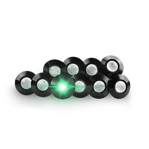 Green Black shell CARLITS 1 шт. ультра тонкий диаметр 23 мм Автомобильный светодиодный орлиный глаз светильник водонепроницаемый дневные ходовые огни DRL черный/серебристый корпус для всех автомобилей - Цвет: Green Black shell