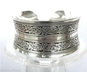 

Free shipping >>10pc>>>>New Tibetan Tibet Silver Totem Bangle Cuff Bracelet 1T