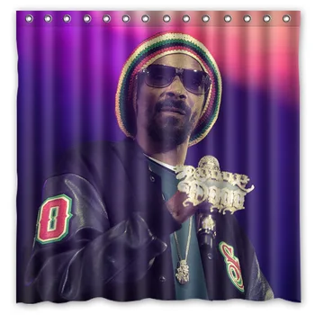 

Customized Snoop Doggy Shower Curtain Waterproof Fabric Bath Curtains Mildew Resistant Polyester Bathroom Shelter 180*180cm