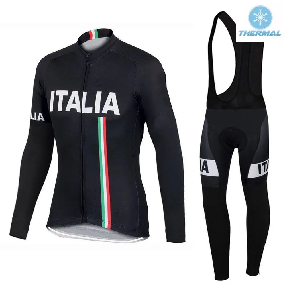 

Black Pro Winter Cycling Clothing Sets Thermal Fleece Bicycle Jacket Cycling Jersey Keep warm Maillot Ciclismo invierno #DT-019