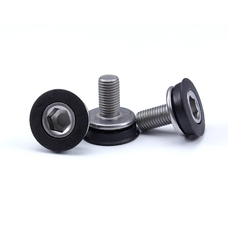 Mountain Bicycle Folding Screw Dustproof Crankset Bike Parts Waterproof Mountain Inner Hexagonal Square Holes Axle M8 8Pcs