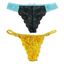 2 шт./партия, женское нижнее белье, два стиля, трусики, кружевные сексуальные стринги и трусы с милыми краями листьев лотоса, 3 цвета, размеры s, m, l, № 122