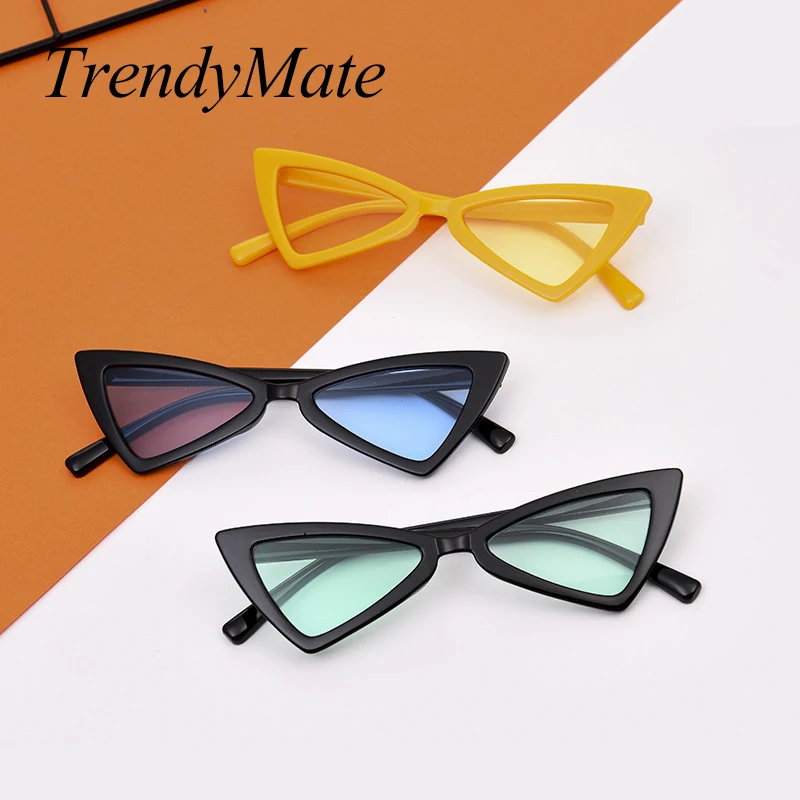 Fashion Children Cat Eye Sunglasses Boys Girls Brand Designer Mirror Cateye Sun Glasses Retro For Kids UV400 1470T