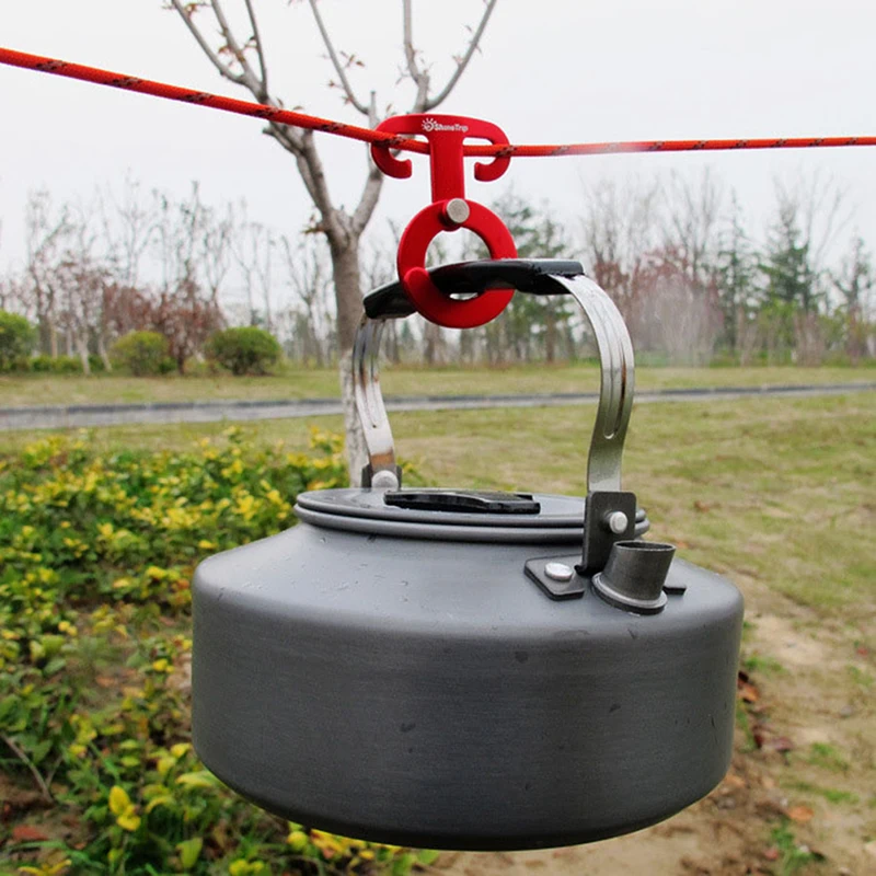 Multi Function Alloy Aluminium Camping Tent Rope Buckle Self-locking Carabiner Tensioner Wind Rope Tent Stopper Hanger Hook