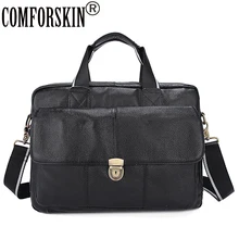 COMFORSKIN Бренд Премиум натуральная кожа магнитная пряжка деловой мужской портфель Новое поступление большой емкости мужские сумки