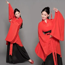 Красный женский Hanfu комплект одежды Китайская древняя Королевская Принцесса Королева платье традиционная сценическая одежда танцевальный костюм