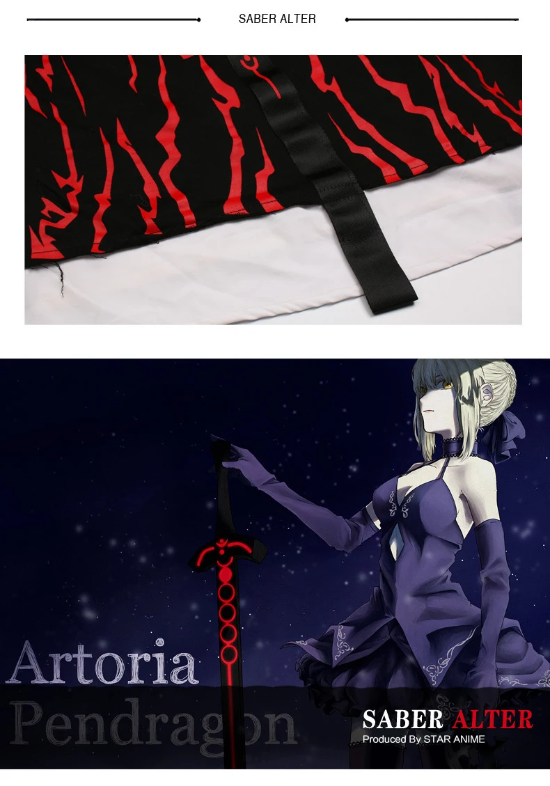 Аниме Fate/stay night Saber Alter, костюм для косплея, футболка, имитация двух частей, толстовка с длинными рукавами и топы с короткими рукавами