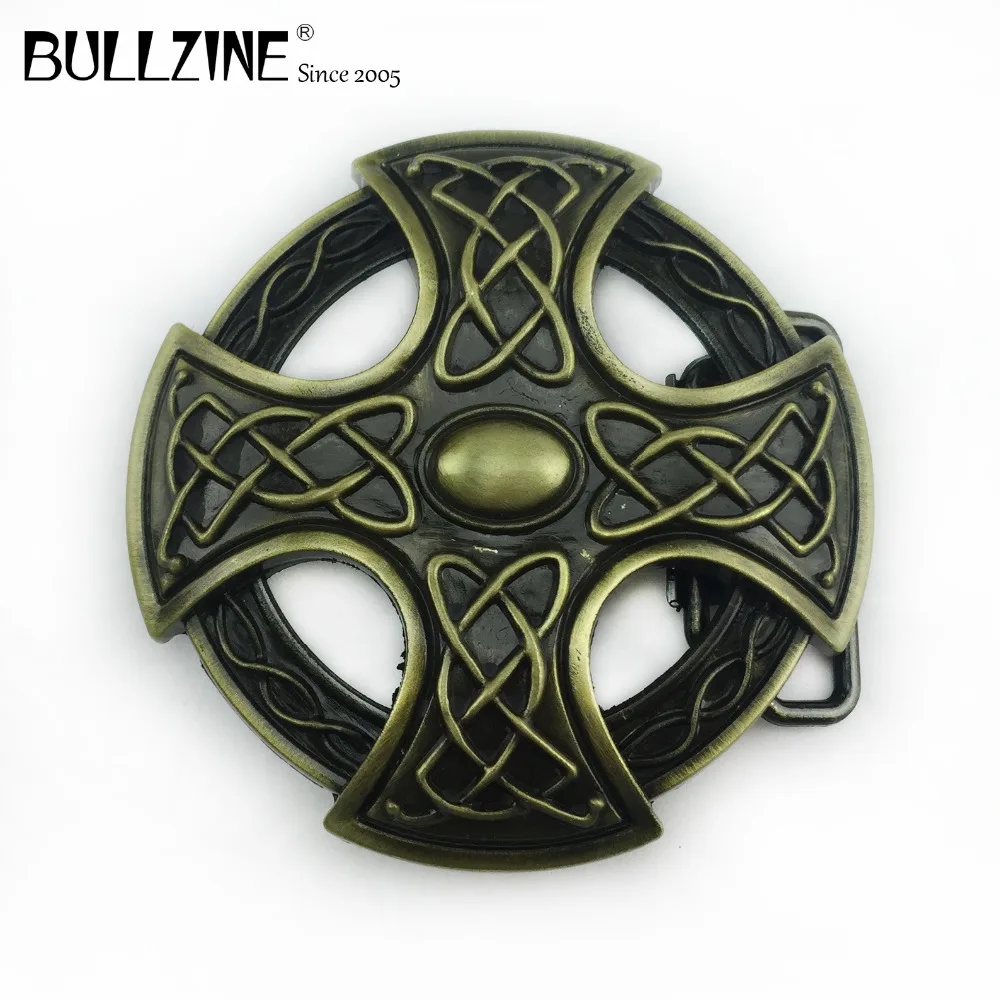 

Bullzine zinc alloy western retro Cross celtic knot belt buckle cowboy jeans gift buckle belt FP-03401-1 for 4cm width belt