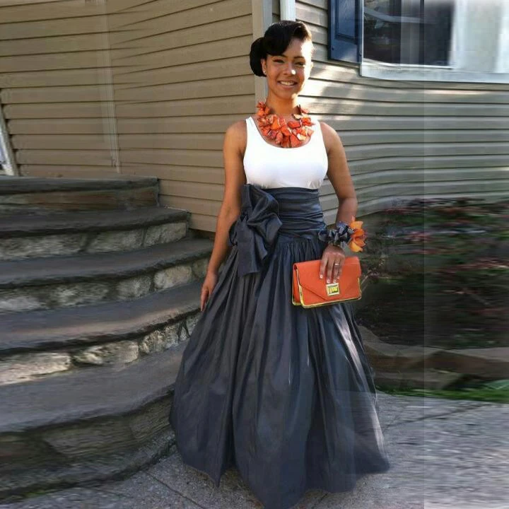 maxi skirt with bow