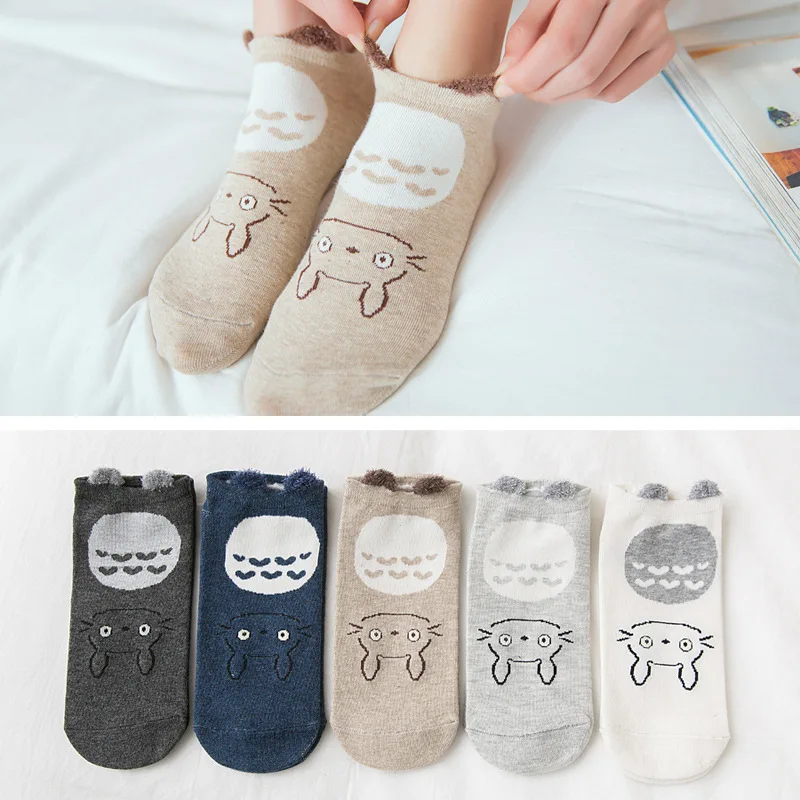 5pairs 10pcs Women Cotton Socks Cute Cartoon Cat Animal Christmas Socks Love Red Heart Young Girl Student's Socks Summer Autumn