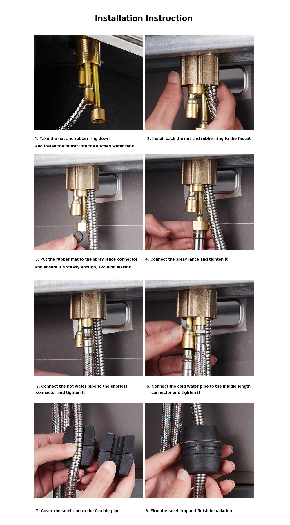 Multifunctional Cold / Hot Kitchen Water Faucet with Pull-down Sprayer