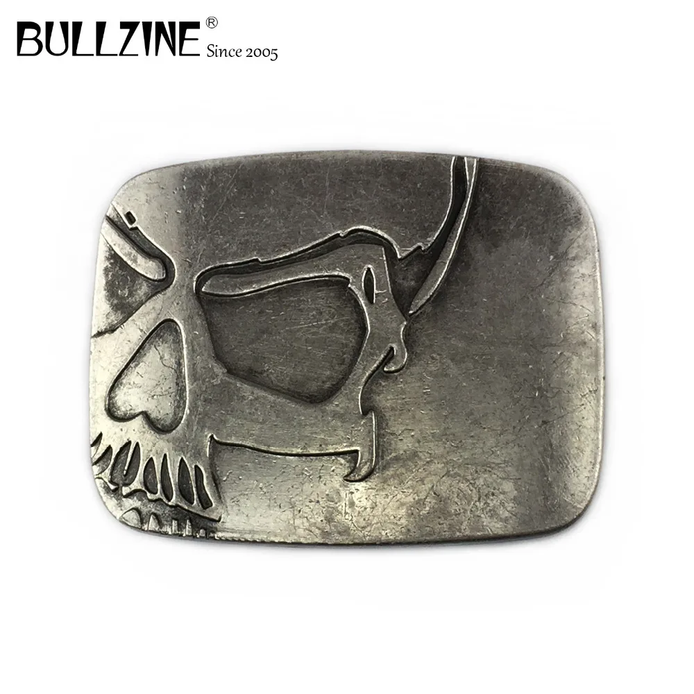 Винтажный ковбойский ремень Bullzine с тиснением в виде черепов оптовая продажа