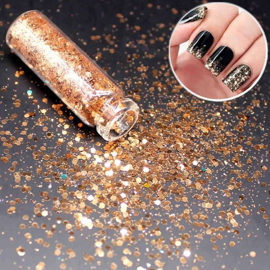 

1 Box/sell Light Gold Ultrathin Paillette Deep Color Nail Gel Nail Polish Nails Art Poly Gel UV Off White Fashion Charm 2018 Hot