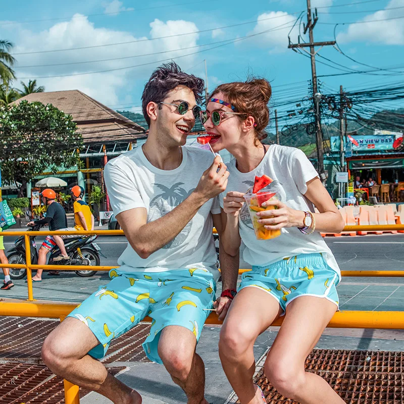 Swimwear Men Beach Shorts Surf Swim Banana Printed Shorts Quick Dry Board Shorts Man Swimsuits Swim Unisex Loose Leisure Shorts2
