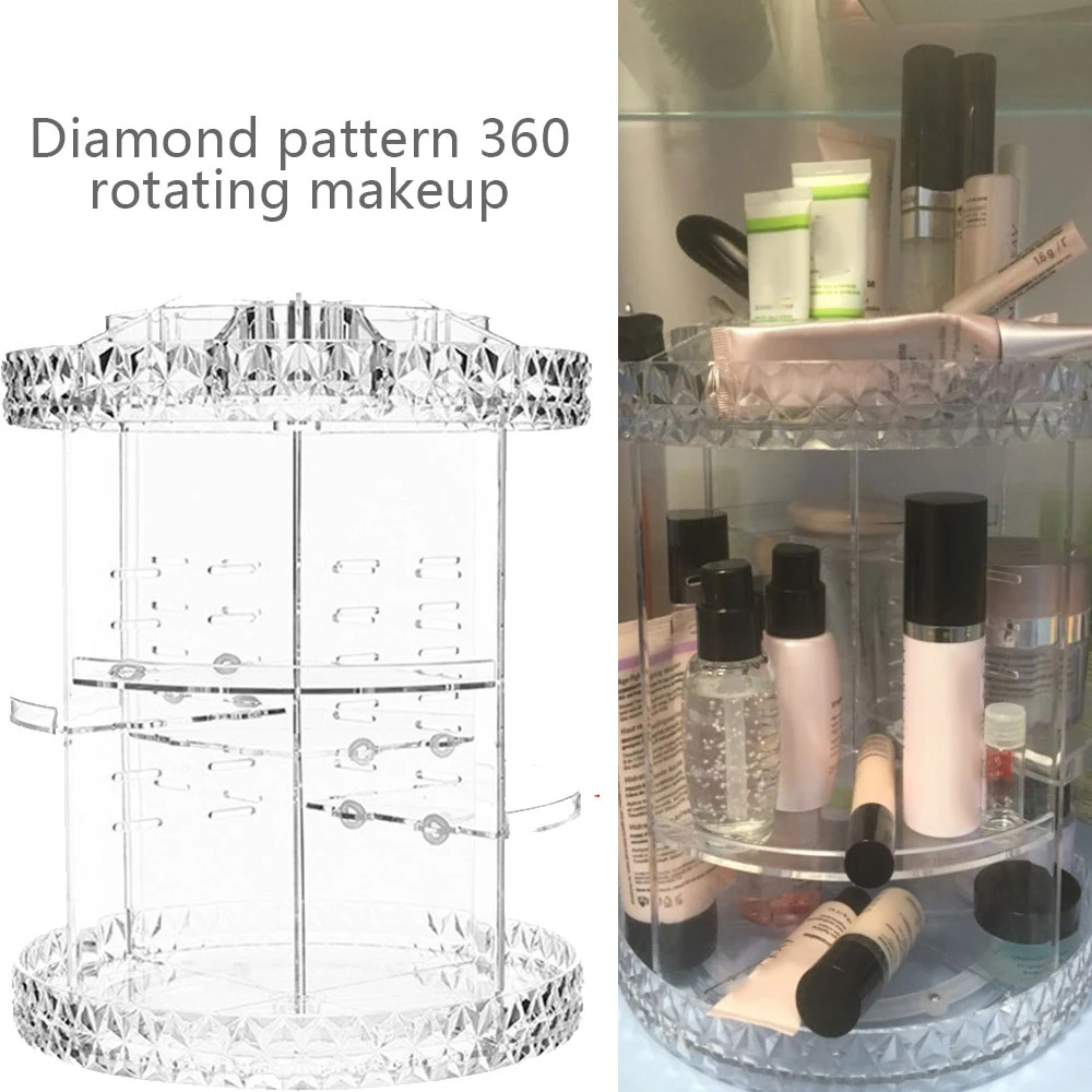 

360 Degree Rotation Transparent Acrylic Cosmetics Storage Box