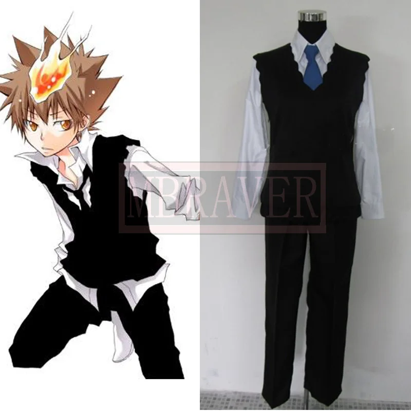 Katekyo hitman renascer sawada tsunayoshi fantasias cosplay qualquer tamanho