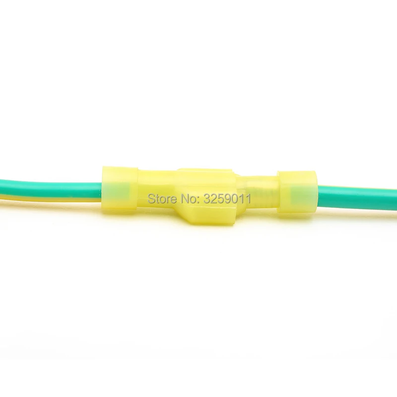 25 Yellow Fully Insulated Female Spade Crimp Terminals 6.3mm Cable Connectors