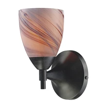 Celina 1 Luz LED Arandela Iluminação ALCES Na Ferrugem Escuro E Creme de Vidro