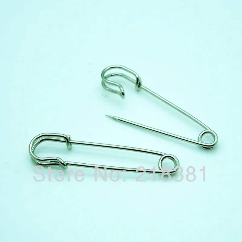 50 Pz Tono Argento Libero Di Trasporto Forte Kilt Safety Pin Spilla/Accessori Per L'Abbigliamento 50Mm 65Mm 75Mm