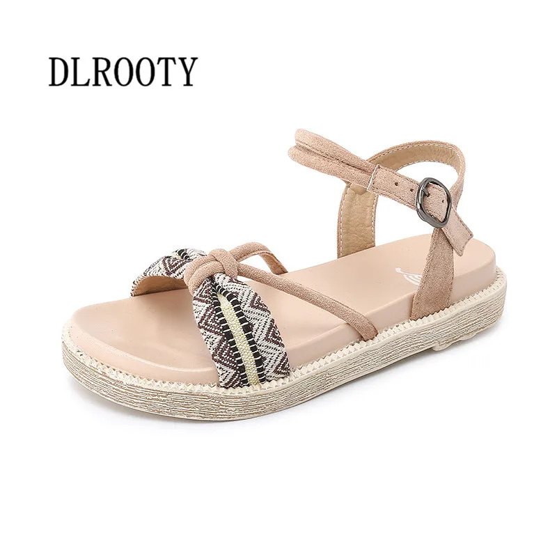 

Women Sandals Flats Shoes Summer Fashion Buckle Strap Platform Peep Toe Breathable Non-slip Slides Solid Casual Female