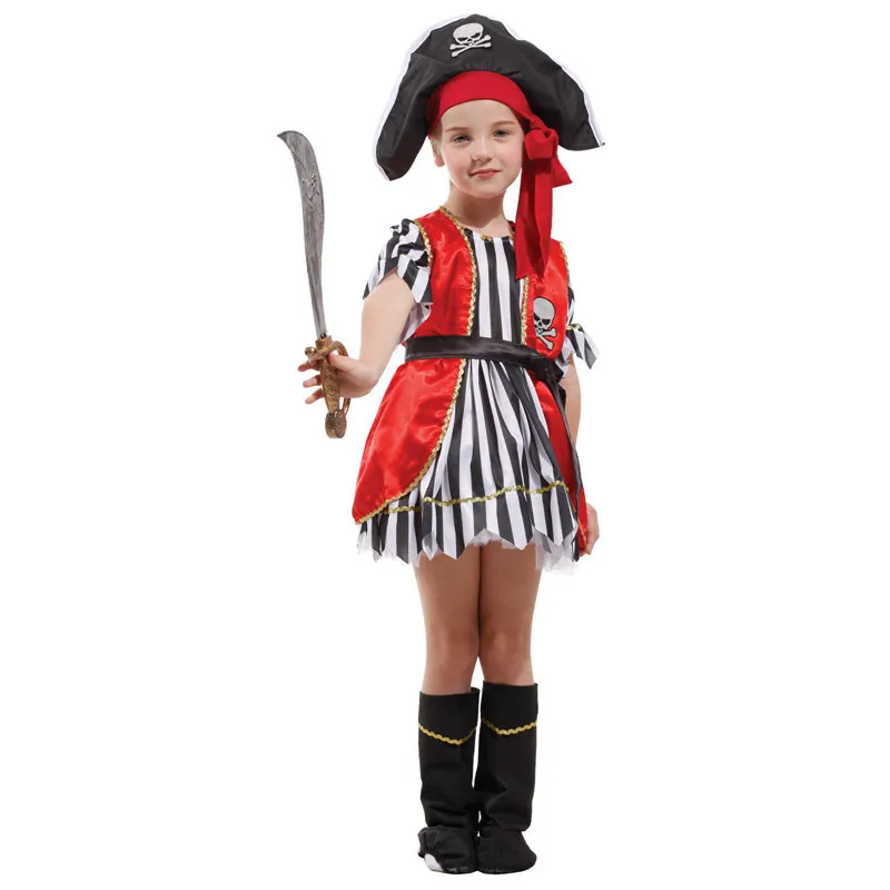 

Girls Pirates Sweet Heart Swashbuckler Performance Kids Dress Up Child Halloween Costume Hot Sale Clothes Gift Tower