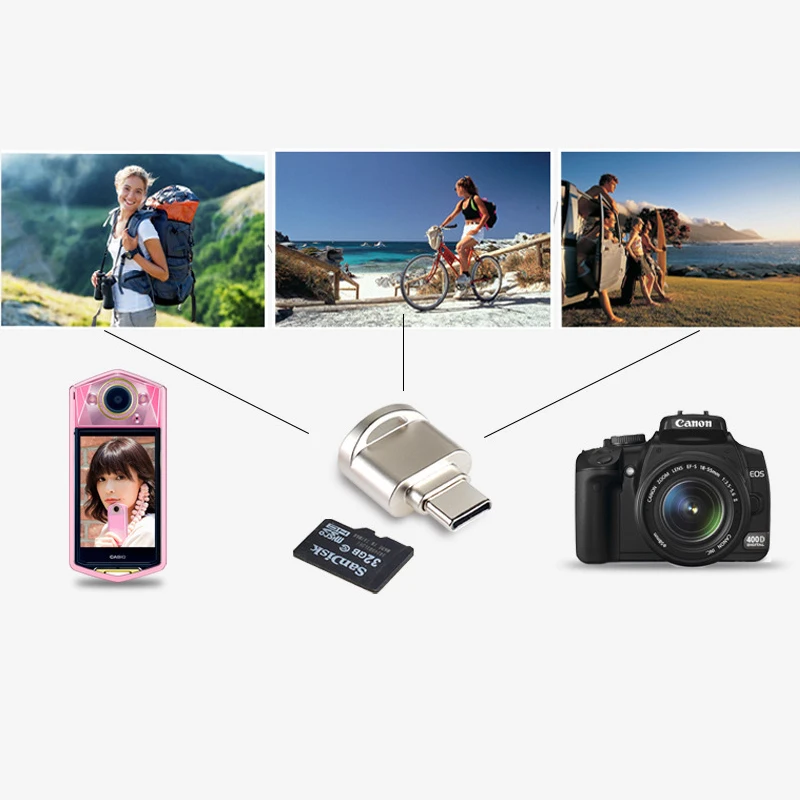 Интерфейс Powstro Mini Type C 3 1 с поддержкой карт Micro SD TF OTG USB адаптер для ноутбука
