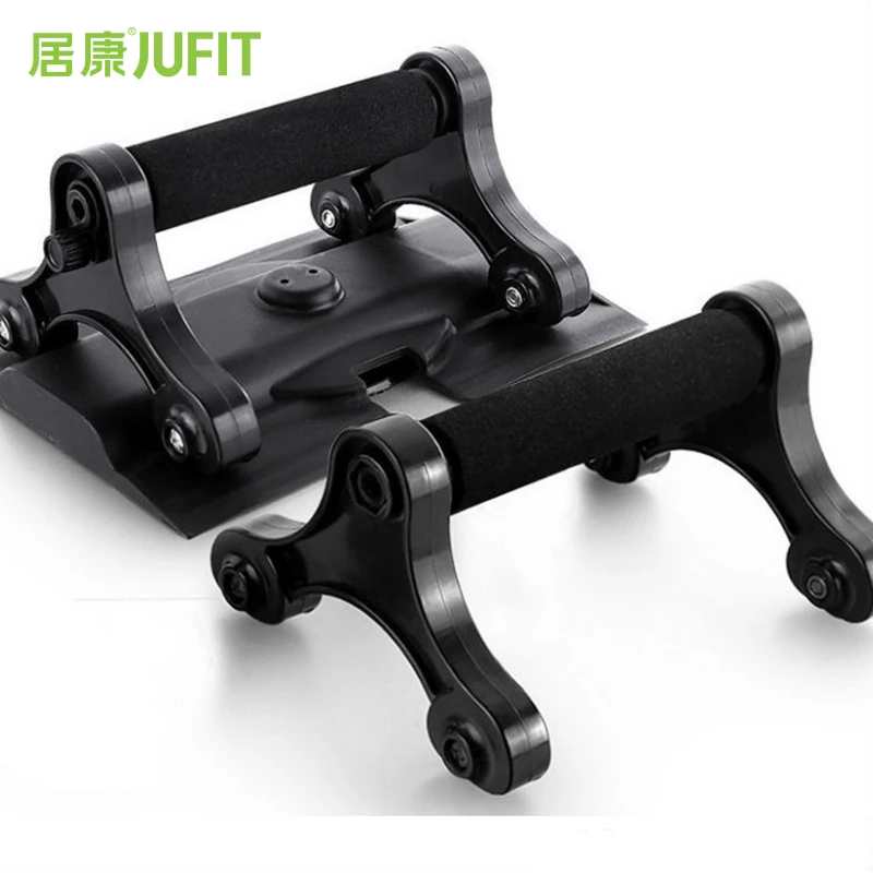 

JUFIT 1 Pair of Push Up Stands Bars AB Roller for Gym and Home Exercise Training Chest Bar 3 in 1 Multifunction Fitness Tool