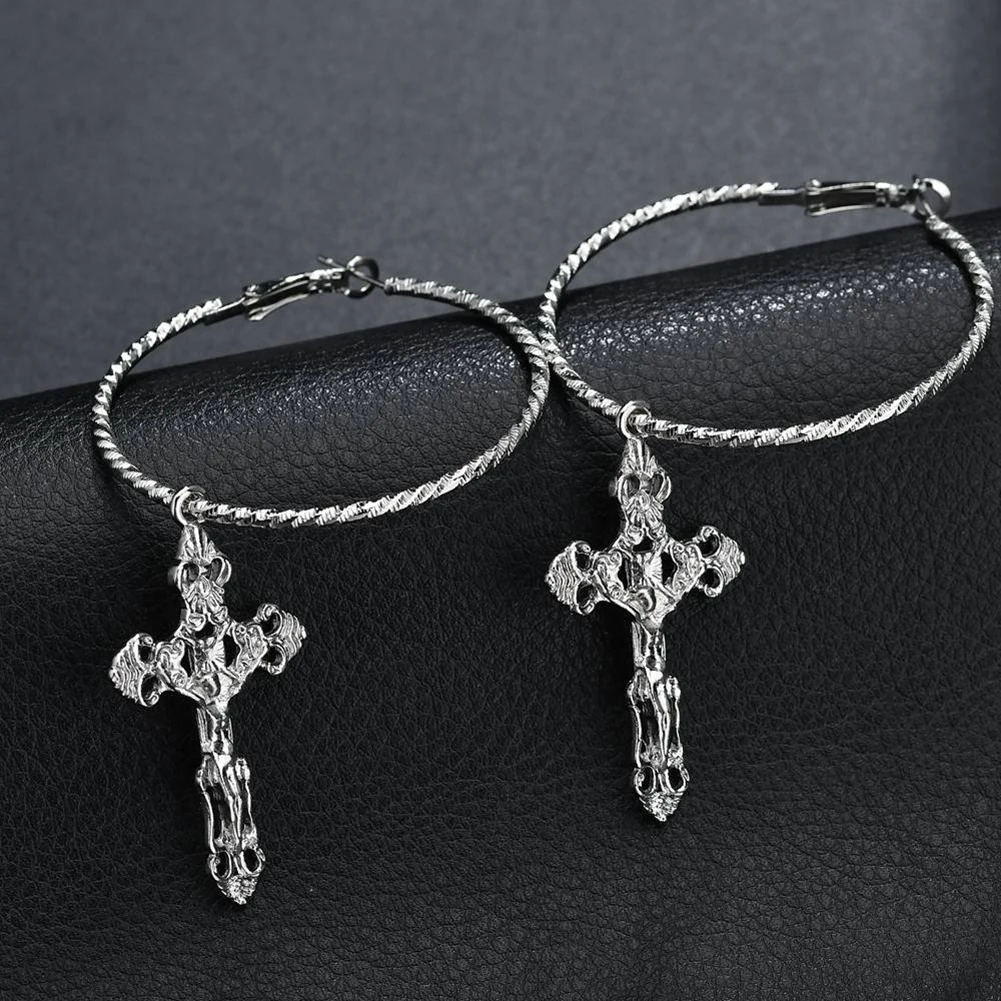 Новые Золотые сережки-крестики для женщин крест кулон серьги висячие серьги винтажные модные ювелирные аксессуары