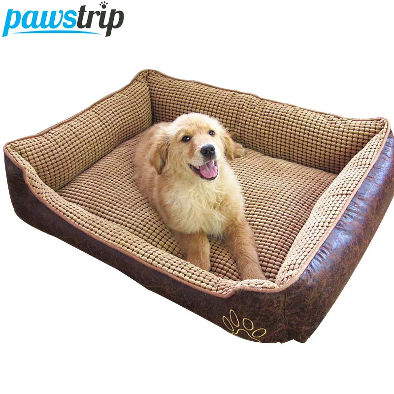 Pаспродажа Водонепроницаемый кожа кровать собаки моющиеся pp хлопок мягкий Pet Puppy Подушки для больших Товары для собак