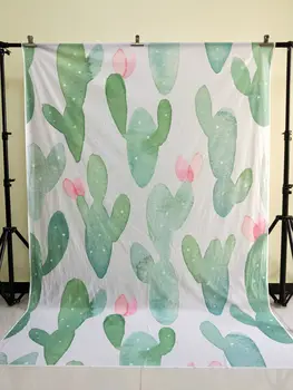 

HUAYI 5x7ft Cotton Polyester Cactus Flower Photography Backdrop Washable Photo Studios Baby Props Background KP-267