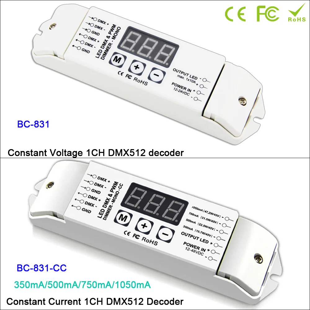 DC12V 24V/DC12V 48V PWM DMX512 одного цвета контроллер CC/CV светодиодный декодер 1 Канал