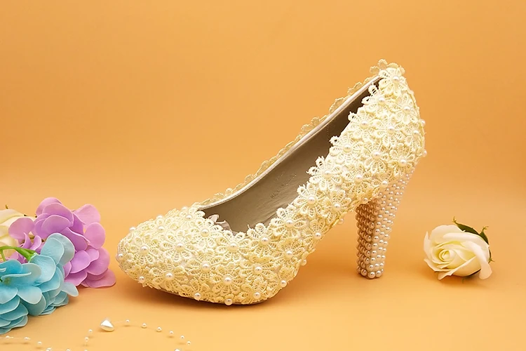 BaoYaFang/Новое поступление; кружевные свадебные туфли; 10 см; большие размеры 36-41; обувь под свадебное платье; женские высокие туфли;