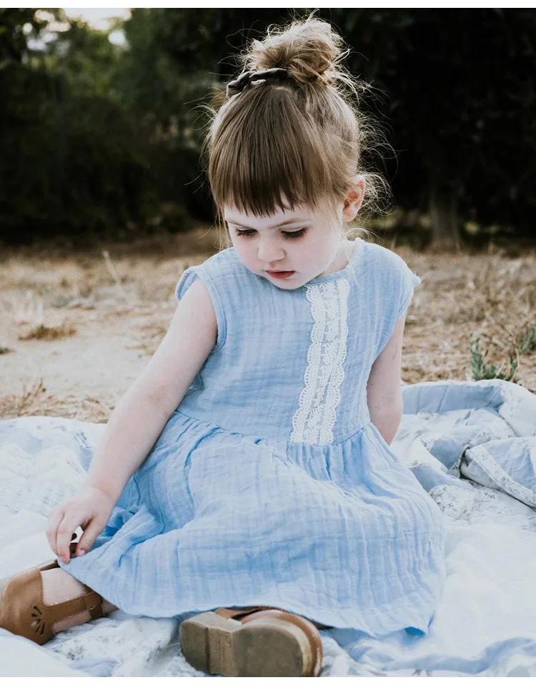 Mother nest Summer Girls Lace Vest Dress Cotton Princess Newborn Clothes Soft Children Party Dresses Kids Sleeveless Clothing  (9)