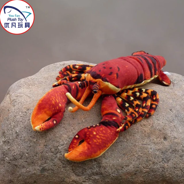 Realistic design stuffed lobster plush animal 58 red lobster soft toy