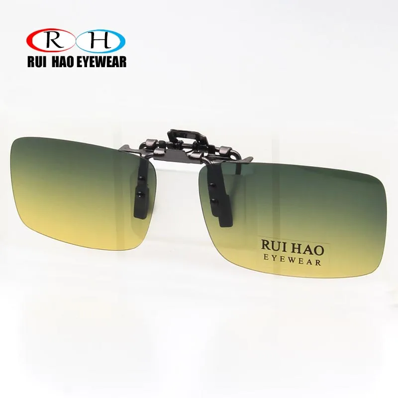 

Unisex Polarized Sunglasses Clip on Gradient Color Sun Glasses Can Be Flip Up Clip on Sunglasses Driving Night Vision Eyeglasses