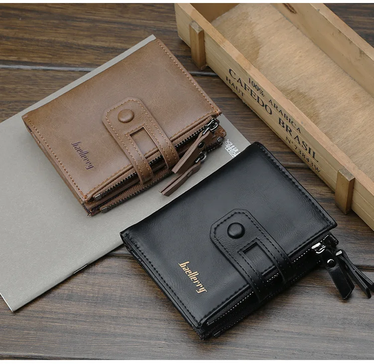 Мужской бумажник в винтажном стиле, кошелек для монет, три складной Короткий Мужской кошелек, многофункциональный держатель для карт