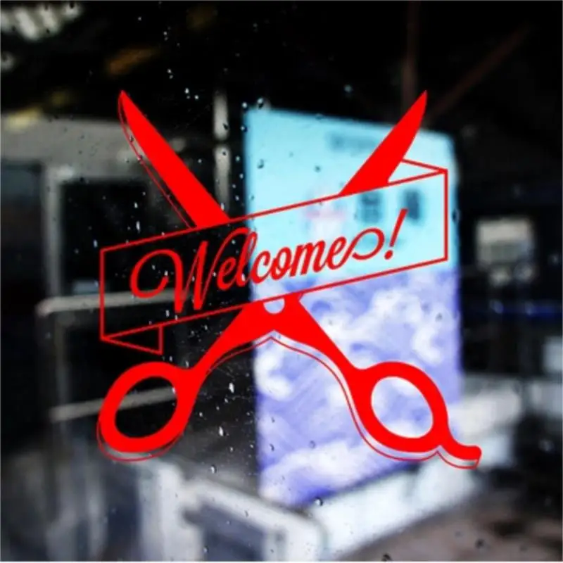 Barber Salon Glass Door Stickers Decorative Wall Stickers Shop