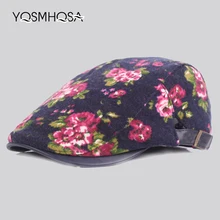 Винтажный цветочный берет, женская шапка, хит, красные французские шапки-береты, женские береты, шапка s для женщин, Зимние береты Femme WH656