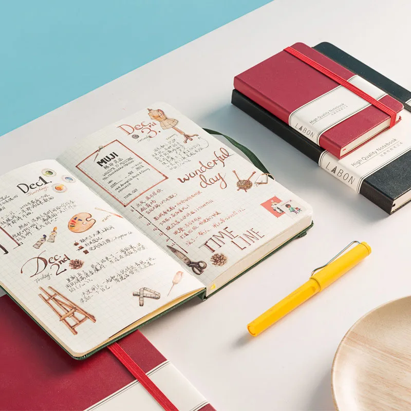 Classic A5 Hardcover Bullet Journal Notebook Dotted Grid Paper Bandage Planner Diary Agenda School Office Supplies Classic A5 Hardcover Bullet Journal Notebook Dotted Grid Paper Bandage Planner Diary Agenda School Office Supplies