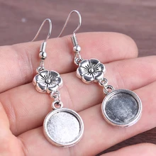 Onwear 5 пар античное серебро с позолоченным кольцом Серьги база 12 мм Диаметр пустой Кабошон diy аксессуары для изготовление сережек