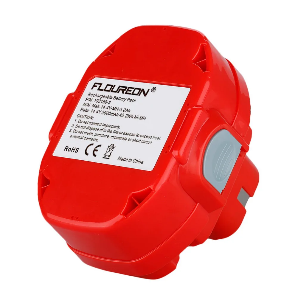 Для Makita 14 4 V 3000mAh FLOUREON Ni MH аккумуляторные электроинструменты аккумуляторная